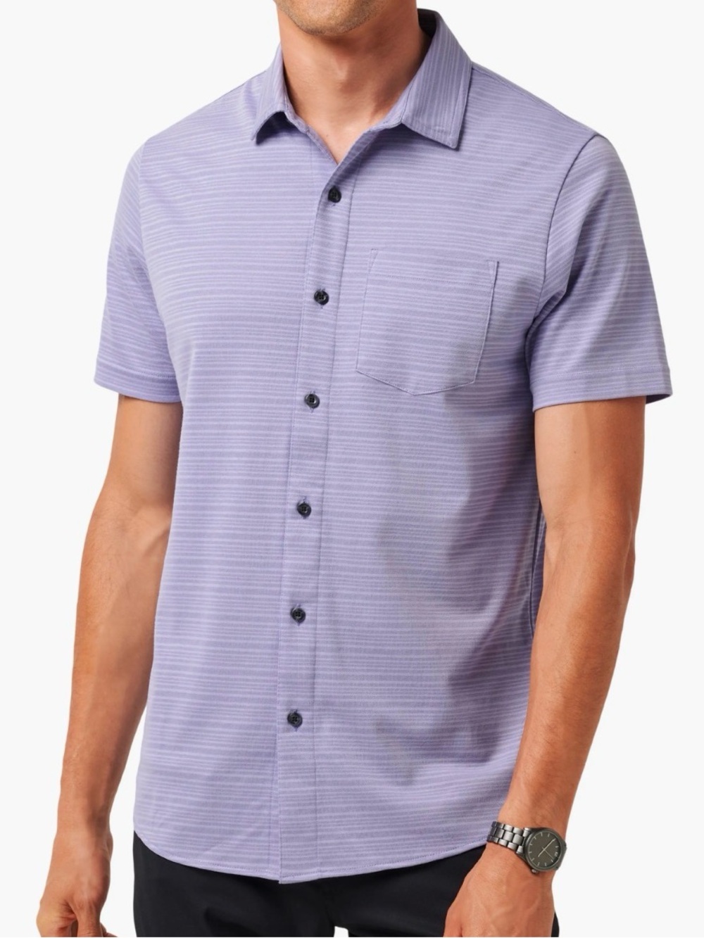 NWT Travis Mathew Lavender Short-Sleeve Button-Down Shirt